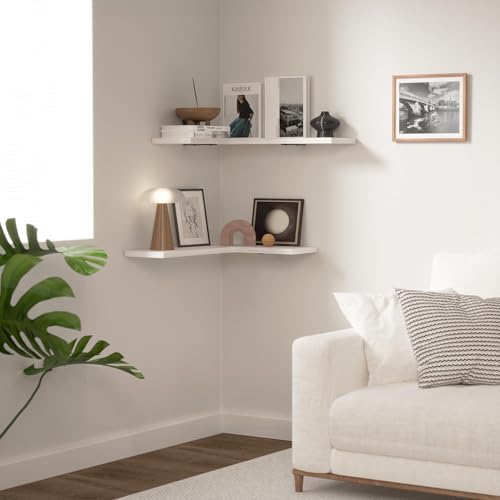 Floating Corner Shelves for Wall, Corner Wall Mounted Shelf for Home Décor - Image 2