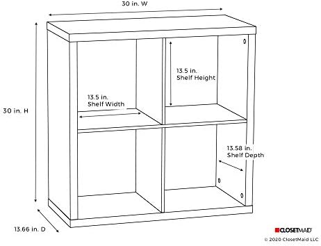 ClosetMaid 4 Cube Storage Shelf Organizer Bookshelf - Image 3
