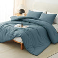 CozyLux Full Comforter Set, 3 Pieces Down Alternative Bedding, Mineral Blue by CozyLux