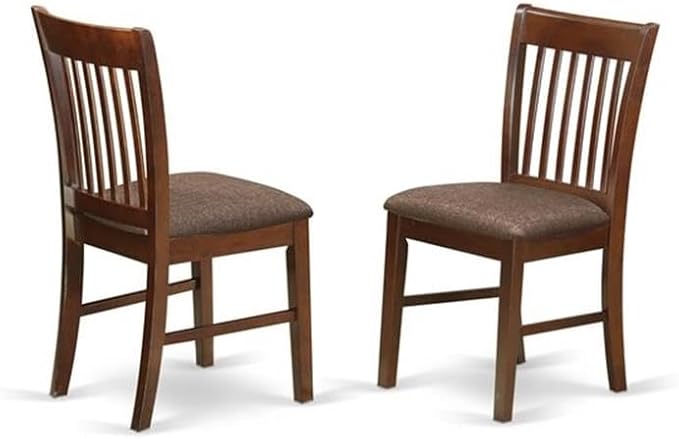 East West Furniture DONO7-MAH-C 7 Piece Dining Table Set Consist of a Rectangle Dinner Table with Butterfly Leaf and 6 Linen Fabric Dining Room Chairs, 42x78 Inch, Mahogany
