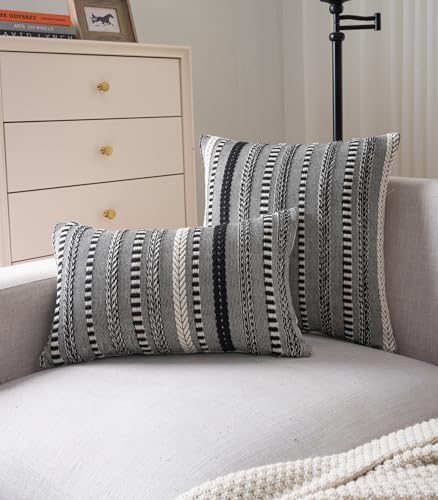 Cethom Boho Throw Pillow Covers 18x18 Inch Set of 2, Farmhouse Decorative Couch - Image 5