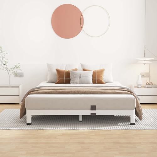 4 Inch White Full Bed Frame Low Profile - Image 3