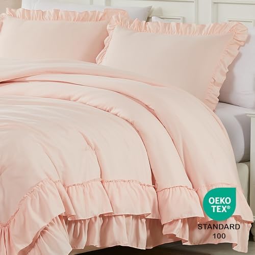 Cupocupa Blush Full Comforter Set, Soft Lightweight Fluffy Shabby Chic - Image 4
