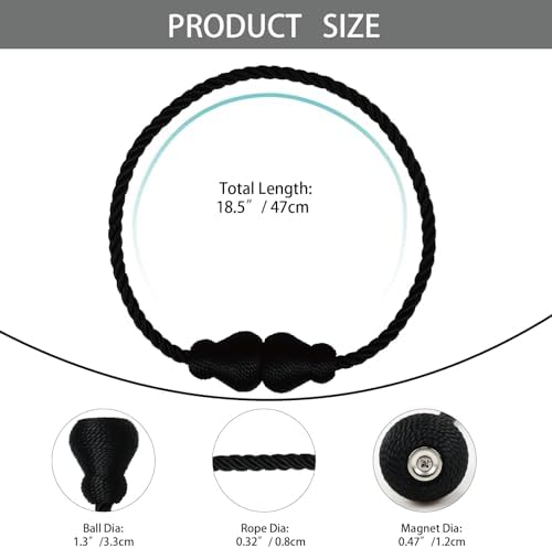 Magnetic Curtain Tiebacks Decorative Curtain Holders - Image 2
