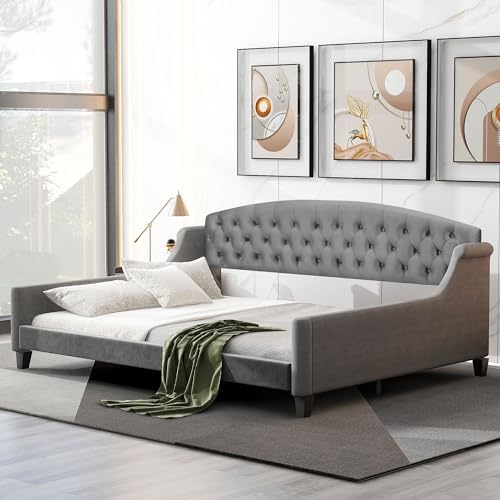 Full Size Daybed, Upholstered Sofa Bed by LZLEISUREZONE