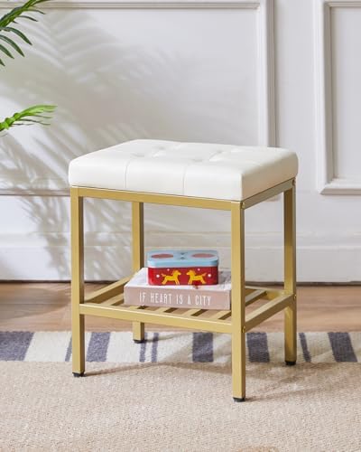 IBUYKE Rectangular Makeup Stool, PU Seat Vanity Chair - Image 2