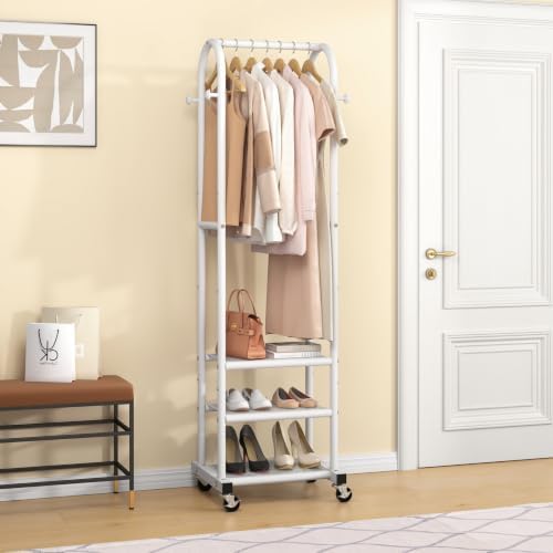 Portable Clothes Rack with Wheels, Space Saving Metal Clothing Rack - Image 6