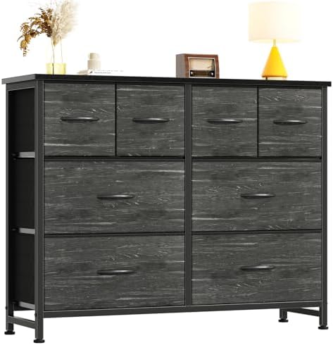 DUMOS Dresser for Bedroom with 8 Fabric Drawers, Wide Fabric Dresser by DumosLifestyle
