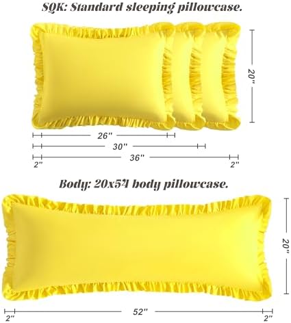 BEDSUM Queen Ruffled Pillow Shams - Image 3