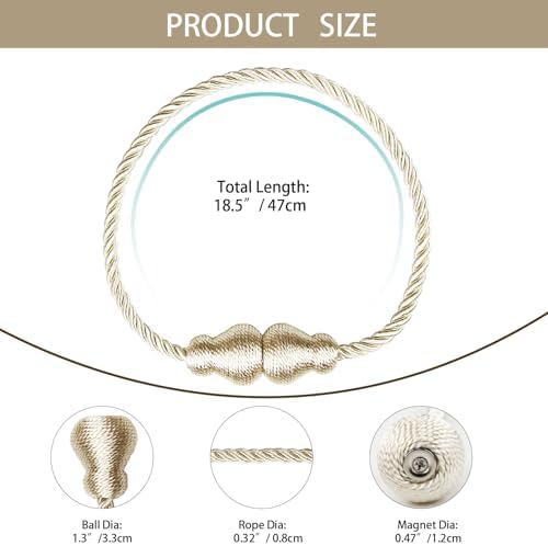 Magnetic Curtain Tiebacks Decorative Curtain Holders - Image 2