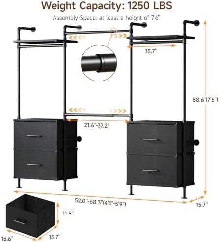 T2 Wall Mounted Closet System - Image 2