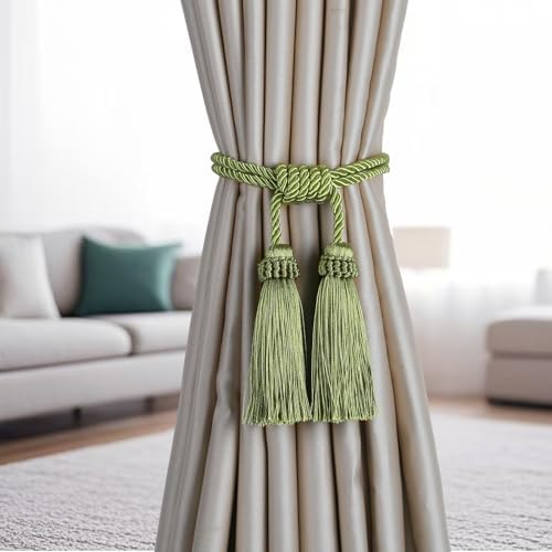 Magnetic Curtain Tiebacks Handmade Tassel Drapery Holdback - Image 4