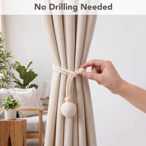 2 Pack Curtain Tie Backs, Curtain Rope Tieback - Image 6