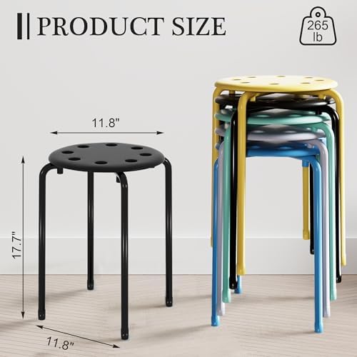 VECELO 6-Piece Stacking Stools for Classroom - Image 3