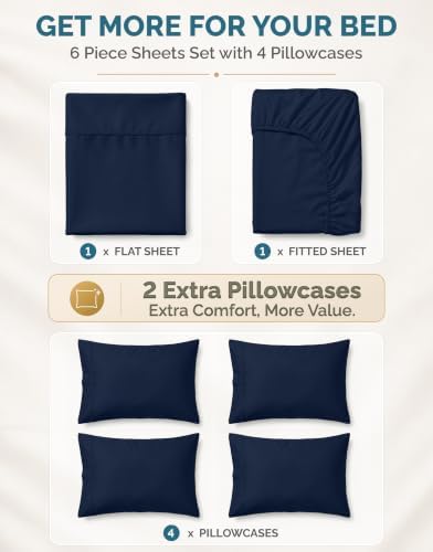 Casa Platino Queen Sheets Set – 100% Cotton Bed Sheets Queen, Breathable & - Image 3