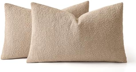 MIULEE 12x20 Decorative Lumbar Boucle Couch Pillow Covers Camel - Image 6
