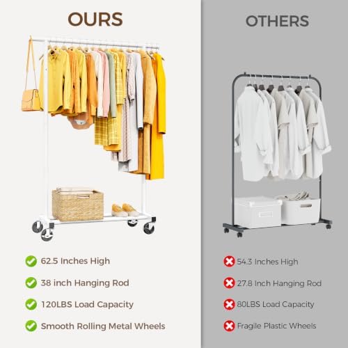 Clothes Rack, Rolling Clothing Rack - Image 3
