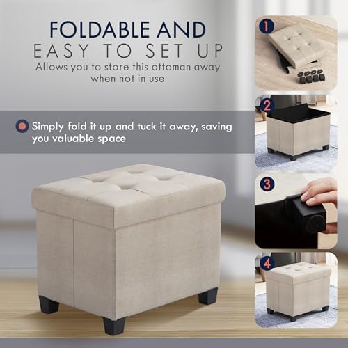Ornavo Home Small Rectangle Storage Ottoman - Image 4