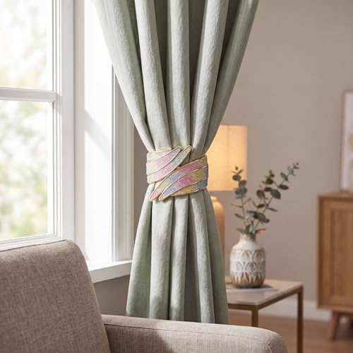 2 Pack Colorful Wings Curtain Tiebacks Wire Drawing Spring Clip Holders - Image 5