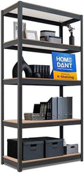 HOMEDANT House Black 36.2" W 5 Tier Storage Shelves Garage Shelving Unit by TheBestOrganizingSolution