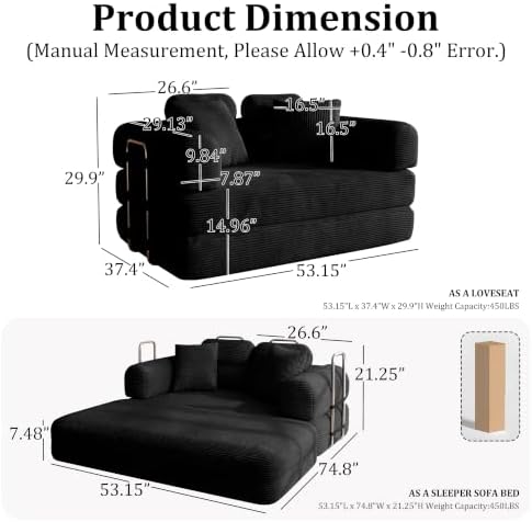 Convertible Sofa Bed, Boneless Couch - Image 2