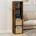 Furinno Cubicle Record Player Stand, 4-Cube Vinyl Record Storage, Amber Pine by Furinno-FitsYourSpaceFitsYourBudget