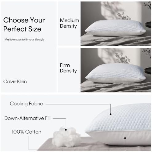 Calvin Klein Cooling Pillows, Reversible Down Alternative Bed Pillows - Image 2