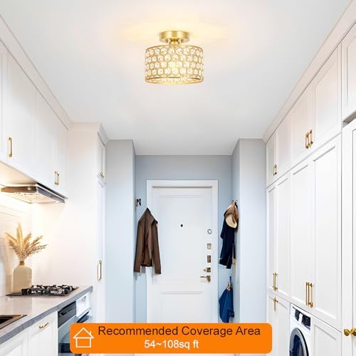 Lxybcce Gold Crystal Ceiling Light Fixture - Image 3