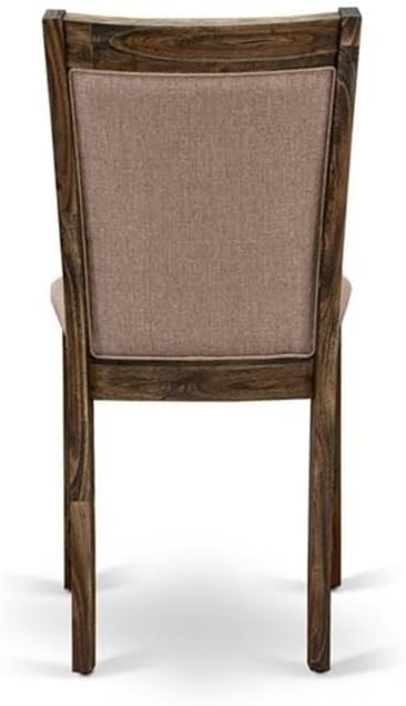 East West Furniture X777MZ716-9 9 Piece Dining Room Set Includes a Rectangle Dining Table with X-Legs and 8 Dark Khaki Linen Fabric Upholstered Chairs, 40x72 Inch, Multi-Color