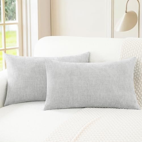 CaliTime Decorative Throw Pillow Covers 26 X 16 Inches Moonbeam Gray by CaliTime