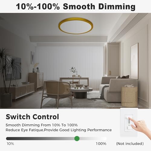 zemty 2Pack LED Flush Mount Ceiling Light, 12Inch 24W Dimmable Ceiling Lights - Image 3