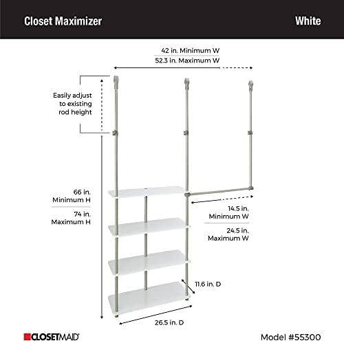 ClosetMaid® Maximizer™ Closet Accessory, Add Adjustable Storage Space, 4 Shelves - Image 6