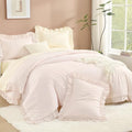 Litanika King Comforter Set, 3 Pieces Light Pink Ruffle Bedding Set by Litanika