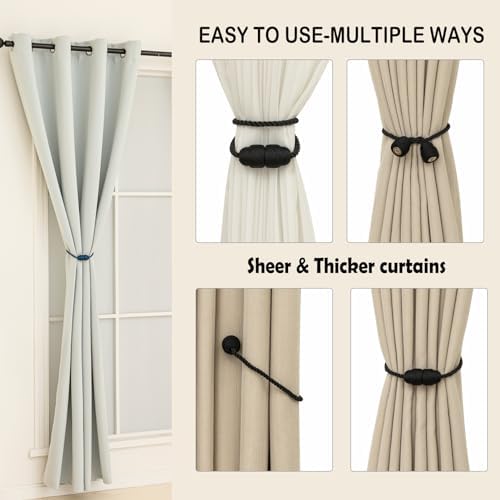 Magnetic Curtain Tiebacks Rope Curtain Tie Backs - Image 5