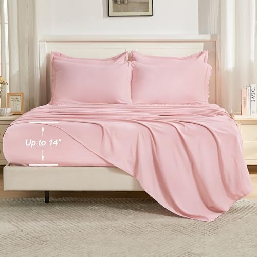 Andency King Comforter Set, 7 Pieces Light Pink Bedding - Image 3
