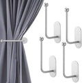 CroBlissful 4 Pcs Adhesive Curtain Holdbacks No Drill Window Hook by CroBlissful