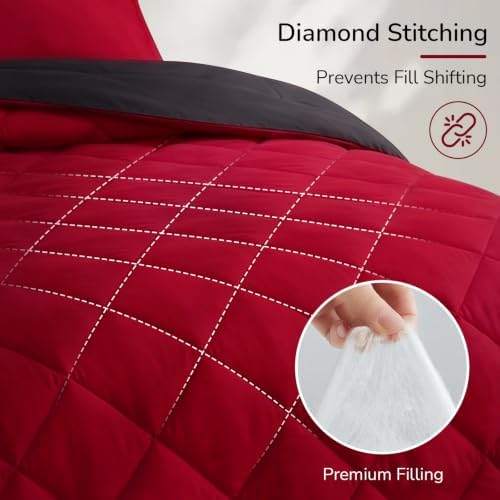 downluxe Full Comforter Set Soft Reversible 7 Pieces - Image 5