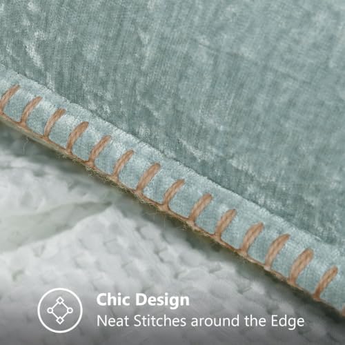 decorUhome Soft Chenille Throw Pillow Covers 12x12 Set of 2 Aqua Haze - Image 5