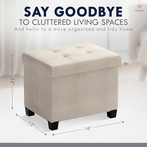 Ornavo Home Small Rectangle Storage Ottoman - Image 2