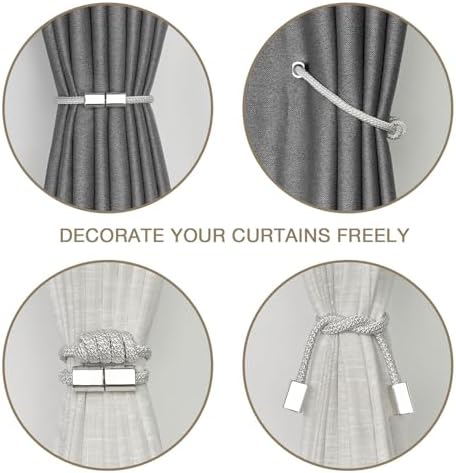 NICEEC 4 Pack Mini Magnetic Curtain Tiebacks Modern Simple Style Drape Tie - Image 5
