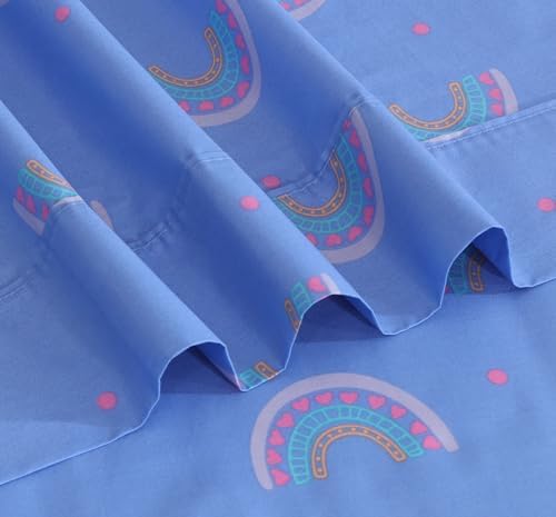 RUVANTI 100% Cotton Queen Sheets, Percale Queen Sheet Set, Baby Rainbow - Image 4