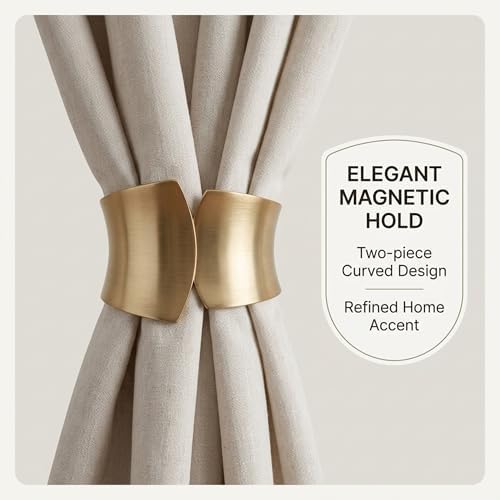 2 Pack Golden Classic Spring Clip Curtain Tiebacks Holdback Buckles Holders - Image 2