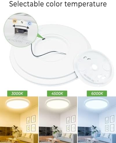 zemty 16.5 Inch LED Ceiling Light Flush Mount, 36W 4200lm Super Slim Flush - Image 2