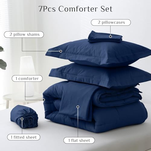 JOLLYVOGUE California King Comforter Set, Ultra-Soft Bed in a Bag Cal King Size - Image 5