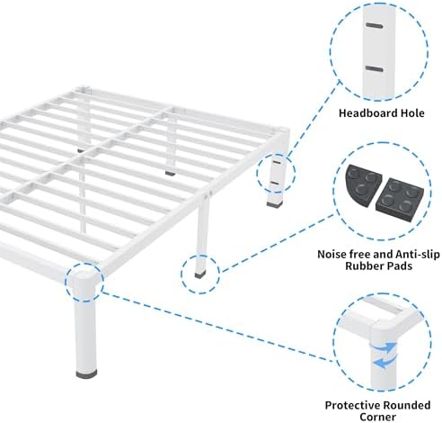 14 Inch White Queen Bed Frame - Image 5