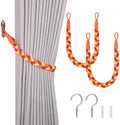 NICEEC 2 Pack Natural Cotton Rope Curtain Tiebacks Elegant Boho Style by NICEEC