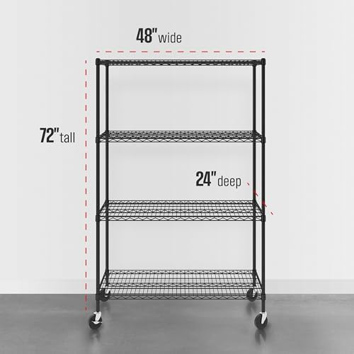 SafeRacks 4-Tier Black Wire Shelving - Image 3
