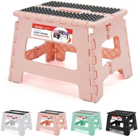 9 Inch Folding Step Stool 300 LB Capacity Non Slip Foot Stool by ACSTEP