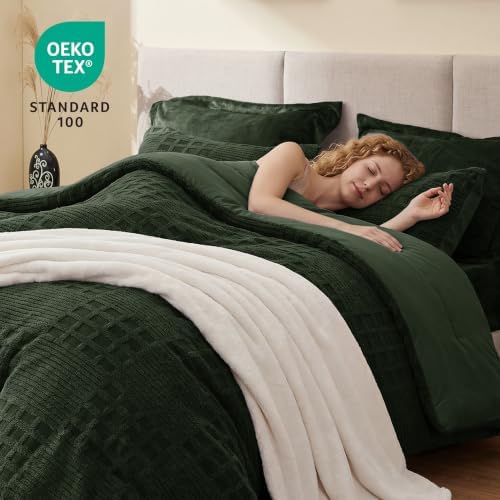 EXQ Home Waffle Fluffy Comforter Set Twin Size - Image 4