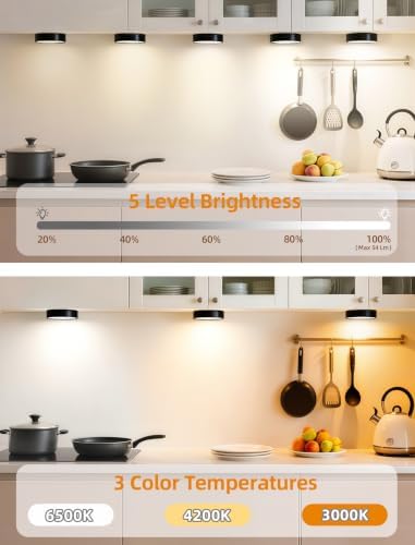 10-PACK Under Cabinet Lighting Rechargeable Puck Lights - Image 2